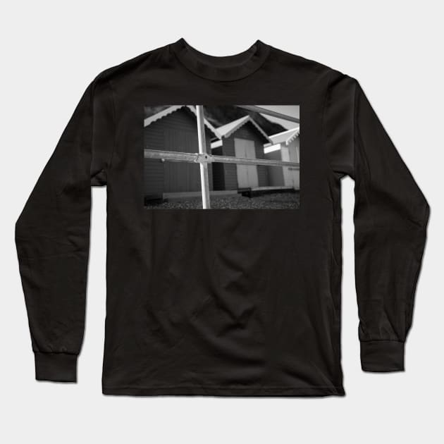 Traditional wooden beach huts Long Sleeve T-Shirt by yackers1